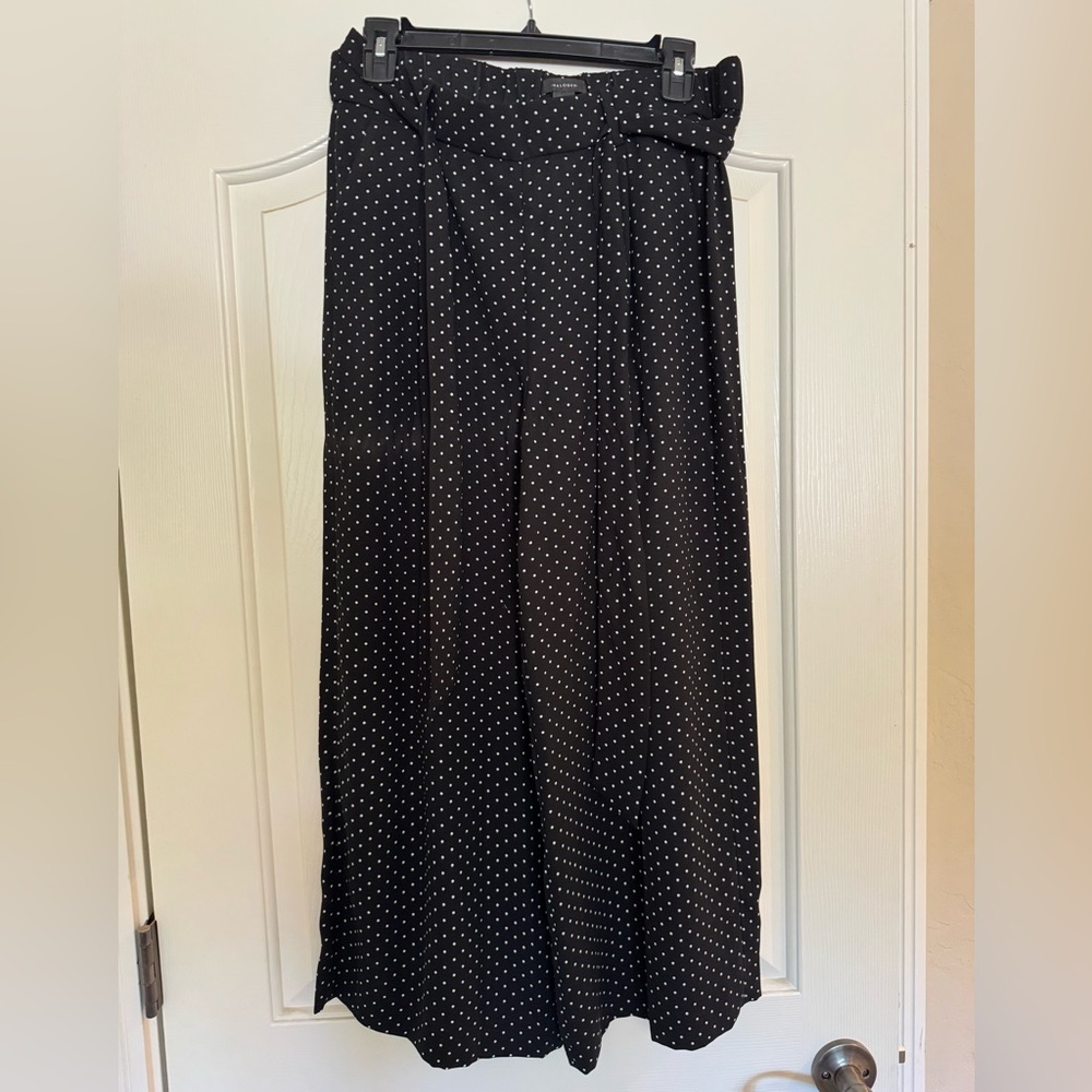 Black Polka Wide Leg Pants